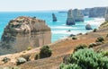 Panoramic aerial view of Twelve Apostles in Port Campbell, Australia Royalty Free Stock Photo