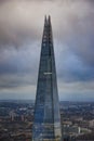 Panoramic aerial view of urban London. Centered the Shard skyscraper in London, United Kingdom Royalty Free Stock Photo