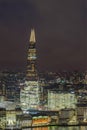 Panoramic aerial view of urban London. Centered the Shard skyscraper in London, United Kingdom Royalty Free Stock Photo