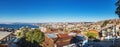 Panoramic aerial view of Valparaiso from Plaza Bismarck at Cerro Carcel Hill - Valparaiso, Chile Royalty Free Stock Photo