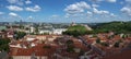 Aerial view of Vilnius with Vilnius Cathedral, Gediminas Castle and the Palace of the Grand Dukes of Lithuania - Vilnius, Lithuani Royalty Free Stock Photo