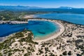 Panoramic aerial view of voidokilia beach, one of the best beach