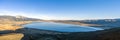 Panoramic Aerial view of Washoe Lake in Washoe Valley just north of Carson City and south of Reno, Nevada Royalty Free Stock Photo