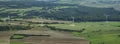 Panoramic and aerial view of wind farm Royalty Free Stock Photo