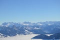 Panoramic alipne and snow view from Mount Rigi Kulm near Vitznau Switzerland Royalty Free Stock Photo