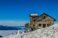 Panoramic alipne and snow view from Mount Rigi Kulm near Vitznau Switzerland Royalty Free Stock Photo