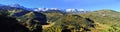 Panoramic alpine scenery of Colorado during foliage