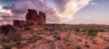 Panoramic American landscape view of Scenic red rock canyons