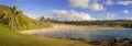 Panoramic of Anakena beach Easter Island Royalty Free Stock Photo