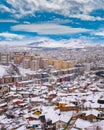 Panoramic Ankara view with shanty town from Ankara castle in winter time Royalty Free Stock Photo