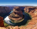 Panoramic of Arizona Horseshoe Bend meander of Colorado River