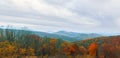 Panoramic autumn view of Blue Ridge mountain ridges from Skyline Drive in Shenandoah National Park.Virginia.USA Royalty Free Stock Photo