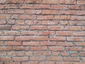 Panoramic background of wide old red brick wall texture. Home or office design backdrop Royalty Free Stock Photo