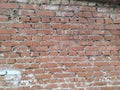 Panoramic background of wide old red brick wall texture. Home or office design backdrop Royalty Free Stock Photo