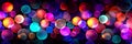 Panoramic banner with bubbles, circles and lights, abstract background, generative AI Royalty Free Stock Photo