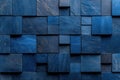 Blue Rustic Brick Wall Texture Background - Panoramic Banner for Design Projects Royalty Free Stock Photo