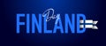Panoramic banner, Finland day. Blue background. Finland Independence Day Royalty Free Stock Photo