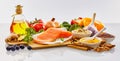 Panoramic banner with healthy food for the heart Royalty Free Stock Photo