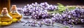 Panoramic Banner Of Lavender With Essential Oil