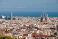 Panoramic of Barcelona Sagrada Familia and Agbar