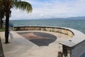 panoramic beach in beautiful muna district with coconut trees Royalty Free Stock Photo