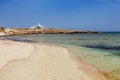 Panoramic beach landscape with Ayia Thekla (Saint Thecla) church near of Ayia Napa and Cavo Greco, Cyprus island, Mediterranean Royalty Free Stock Photo