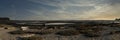 Panoramic beach view with sand dunes Royalty Free Stock Photo