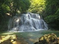 Panoramic beautiful deep forest waterfall in Thailand Royalty Free Stock Photo