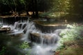 Panoramic beautiful deep forest waterfall in Thailand Royalty Free Stock Photo