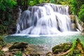 Panoramic beautiful deep forest waterfall in Thailand Royalty Free Stock Photo