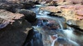 Panoramic beautiful deep forest waterfall in Thailand Royalty Free Stock Photo