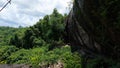 Panoramic beautiful deep forest waterfall in Thailand Royalty Free Stock Photo