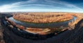 Panoramic beautiful nature landscape of ice debacle river Royalty Free Stock Photo