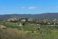 Panoramic beautiful view of Radda in Chianti province of Siena, Tuscany, Italy. Royalty Free Stock Photo