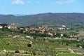 Panoramic beautiful view of residential areas Radda in Chianti province of Siena, Tuscany, Italy. Royalty Free Stock Photo