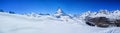 Panoramic beautiful view of snow mountain Matterhorn peak, Zermatt, Switzerland Royalty Free Stock Photo