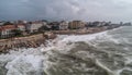 Panoramic beauty in nature high angle view of coastal seascape generated by AI