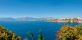Panoramic bird view of Antalya and Mediterranean seacoast and beach, Antalya, Turkey Royalty Free Stock Photo