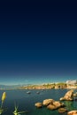 Panoramic bird view of Antalya and Mediterranean seacoast and beach, Antalya, Turkey Royalty Free Stock Photo