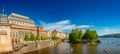 Panoramic bird view of Old Town in Prague during early sunset, Czech Republic Royalty Free Stock Photo