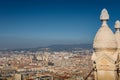 Panoramic bird view over modern center, port and suburbs in Marseille at sundown France, sunny day, blue sky Royalty Free Stock Photo