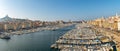 Panoramic bird view over modern center, port and suburbs in Marseille at sundown France, sunny day, blue sky Royalty Free Stock Photo