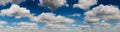 Panoramic blue sky background with white clouds Royalty Free Stock Photo
