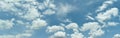 Panoramic blue sky background with white clouds Royalty Free Stock Photo