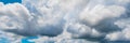 Panoramic blue sky and cloud storm in summertime beautiful background Royalty Free Stock Photo