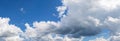 Panoramic blue sky and cloud storm in summertime beautiful background Royalty Free Stock Photo