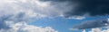 Panoramic blue sky and cloud in summertime beautiful background Royalty Free Stock Photo