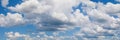 Panoramic blue sky and cloud in summertime beautiful background Royalty Free Stock Photo