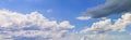 Panoramic blue sky and cloud in summertime beautiful background Royalty Free Stock Photo