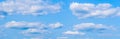 Panoramic blue sky with clouds background Royalty Free Stock Photo